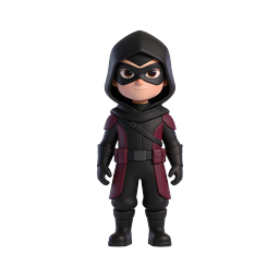 Cute 3D Ninja Assassin Character Icon for Games