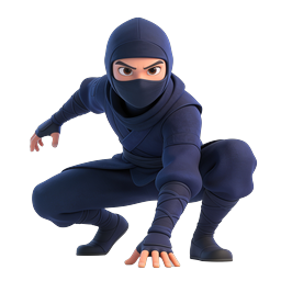 3D Ninja Warrior Character Icon - Stealth Action