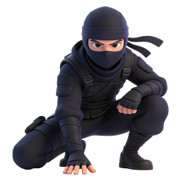 Ninja Warrior Character 3D Icon - Stealth Fighter
