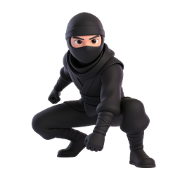 3D Cartoon Ninja Warrior Character Icon