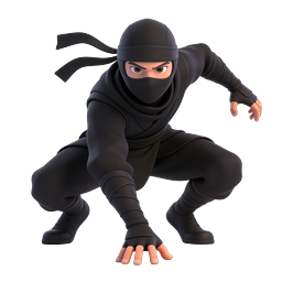 3D Ninja Warrior Character Icon - Stealth Action Hero