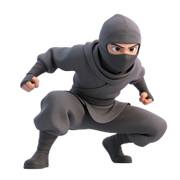 Stealthy Ninja Warrior 3D Character Icon
