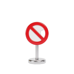 No Entry Prohibition Sign Icon - 3D Realistic