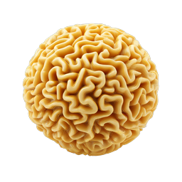 Icône sphère de nouilles 3D - Rendu de pâtes dorées