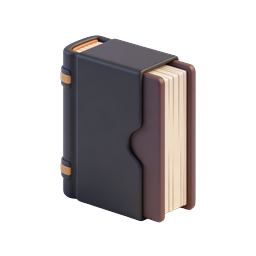 3D Notebook Book Icon - Modern Journal Design