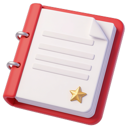 Red Notebook with Gold Star 3D Icon - Premium Quality