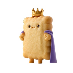 Cute Nugget King Character with Royal Crown and Purple Cape