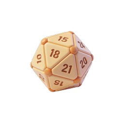 3D Numbered Polyhedron Die Icon | Calendar Cube