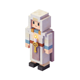 ゲーム向けアイソメトリック尼僧キャラクターボクセルアイコン