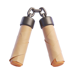 Nunchaku Kampfsportwaffen-Icon - 3D Realistisch