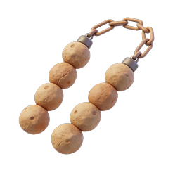 3D Nunchaku Martial Arts Weapon Icon | Realistic Render