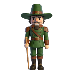 Nutcracker Guard Figure 3D Icon - Holiday Character