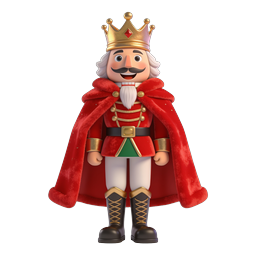 Nutcracker King Christmas Icon - Festive 3D Character