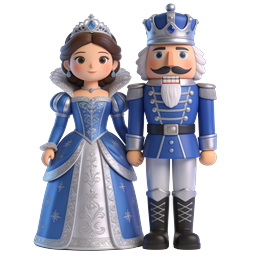Nutcracker King and Queen Royal Christmas Figurines Icon