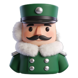 Icône de personnage de soldat casse-noisette de Noël mignon