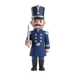 Nutcracker Soldier 3D Character Icon - Holiday Toy