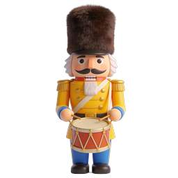 Nutcracker Soldier with Drum 3D Icon - Christmas Toy