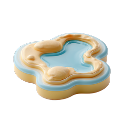 3D-Icon Oasis-Pool im Clay-Stil | Miniatur-Wasserdesign