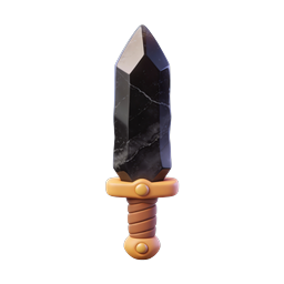 Obsidian-Dolch-3D-Icon - Fantasy-Waffen-Game-Asset