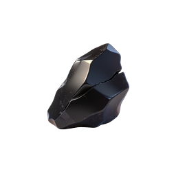 Polished Obsidian Rock 3D Icon - Dark Mineral