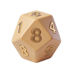 Premium Octahedral Dice Icon | Gold & Cream 3D Render