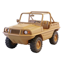 3D Off-Road Safari Jeep Icon für kreative Apps und Spiele