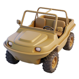アドベンチャーアプリ・ゲーム向け ゴールド・オフロードジープ 3D アイコン