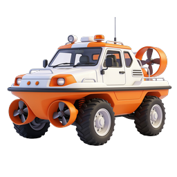 Oranges 3D-Offroad-Utility-Rover-Icon mit Lüftertriebwerken