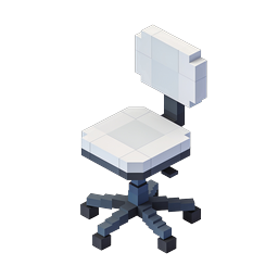 Isometric 3D Office Chair Icon - Voxel Style
