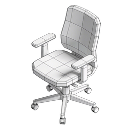 Stylish Office Chair Icon in Wireframe Design