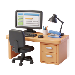 Modern Office Desk Icon for Productivity