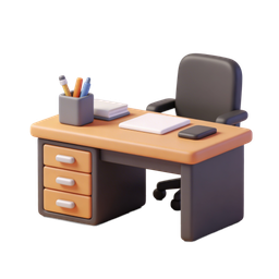 Modern Office Desk Icon for Workspaces and Productivity