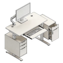 Modern Office Desk Icon for Productivity