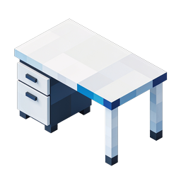 Modern Isometric Office Desk Icon | 3D Workspace Illustration