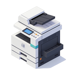 Modern Isometric Office Printer Icon | Multifunction Copier