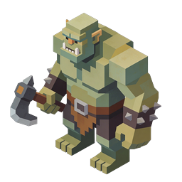 Ogre Warrior 3D Isometric Game Character Icon