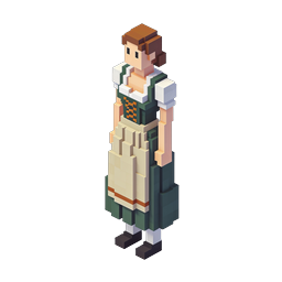 Oktoberfest Woman Voxel Character Icon