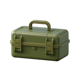 Olive Green Toolbox 3D Icon for Tools & Repair
