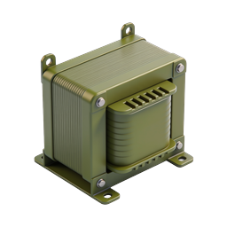 Olive Green Industrial Transformer Realistic 3D Icon