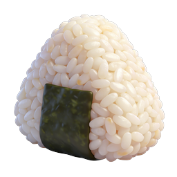 Onigiri Japanese Rice Ball Icon with Nori Seaweed