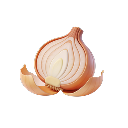 3D Onion Icon - Clay Style Vegetable Illustration