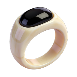 Elegant Onyx Marble Ring 3D Icon for Jewelry Design