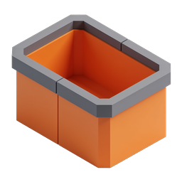 Open Box Isometric Icon - 3D Storage Container