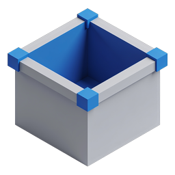Open Box 3D Isometric Icon - Container & Storage