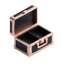 Open Briefcase Icon - Premium Rose Gold 3D Design