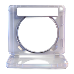 Open CD Case Icon - 3D Optical Disc Storage