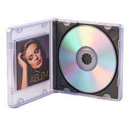 Open CD Jewel Case with Album Art and Disc Icon