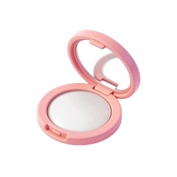 Open Pink Compact Powder Makeup Icon | 3D Beauty