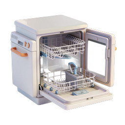 Icona 3D lavastoviglie aperta - Elettrodomestico da cucina