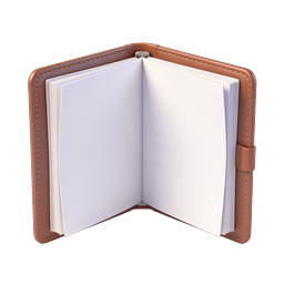 Open Leather Notebook Icon | 3D Realistic Journal Design